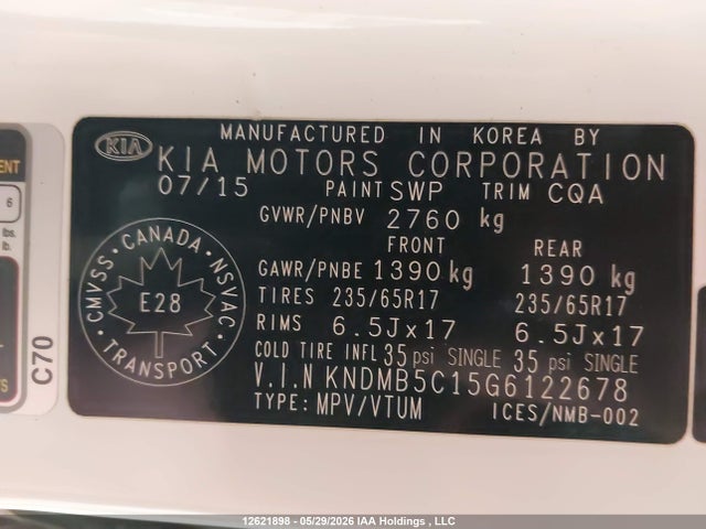 KNDMB5C15G6122678 KIA Sedona