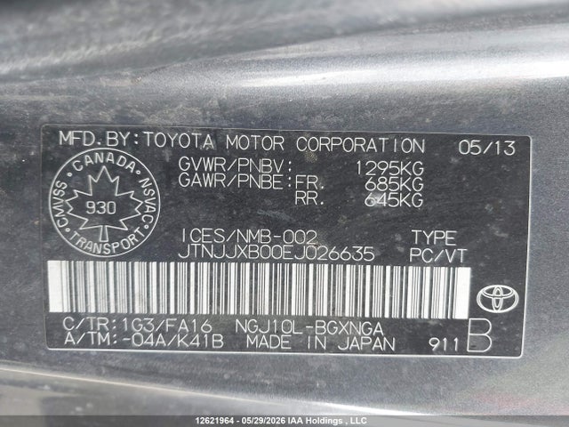 Scion IQ 2014 JTNJJXB00EJ026635 Image 19