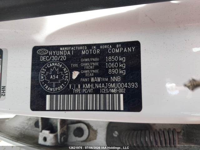 2021 Hyundai Elantra Hybrid Ultimate/ultimate With Two-tone Interior მანქანა იყიდება აუქციონზე, vin: KMHLN4AJ9MU004393, აუქციონის ნომერი: 12621976