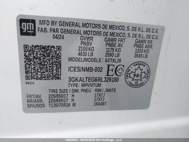 3GKALTEG6RL329180 GMC Terrain Sle