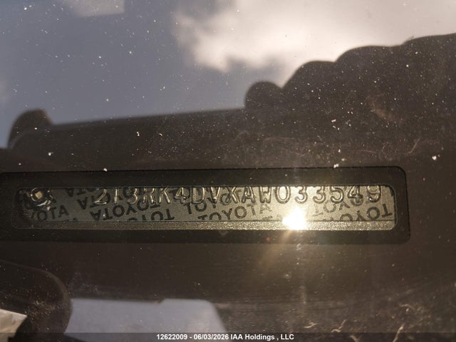 12622009 :رقم المزاد ، 2T3RK4DVXAW033549 vin ، 2010 Toyota Rav4 Sport مزاد بيع