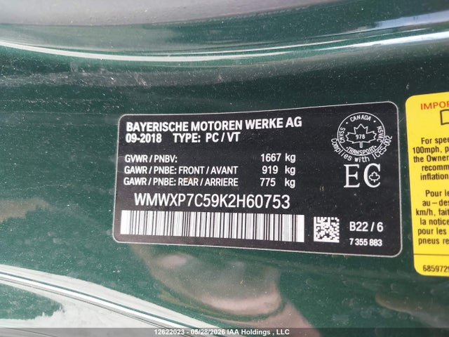 WMWXP7C59K2H60753 Mini 3 Door Cooper S