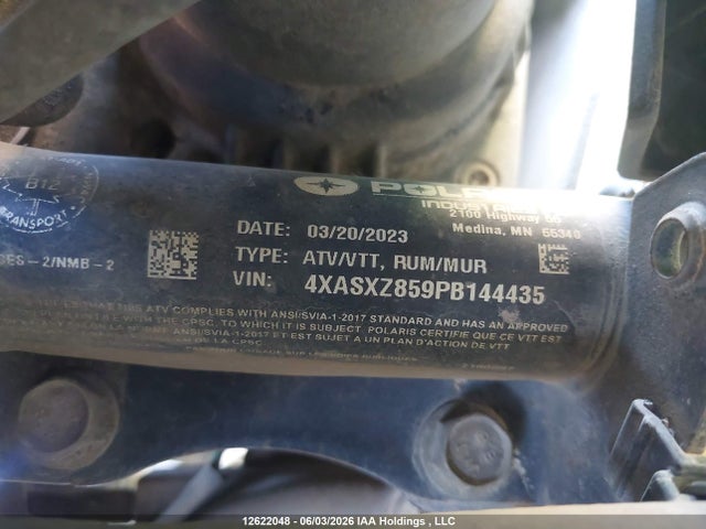 12622048 :رقم المزاد ، 4XASXZ859PB144435 vin ، 2023 Polaris Sportsman 850 Ultimate Trail Le مزاد بيع