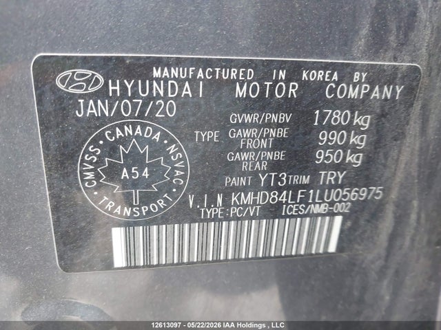 KMHD84LF1LU056975 Hyundai Elantra Preferred Auto Ivt