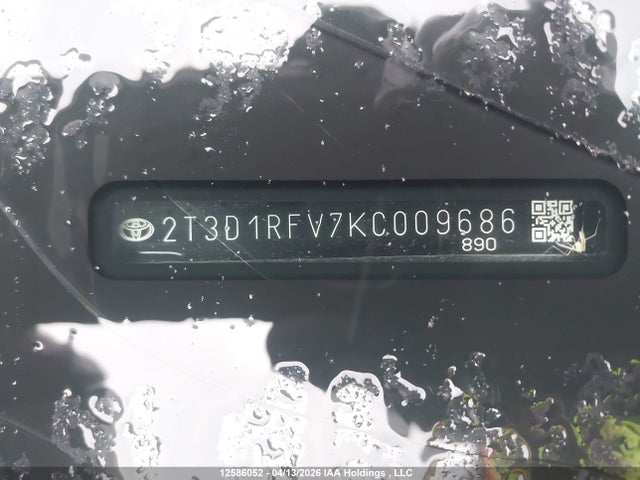 Продажа на аукционе авто 2019 Toyota Rav4 Limited, vin: 2T3D1RFV7KC009686, номер лота: 12586052
