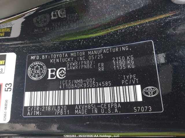 Aukcja sprzedaży 2025 Toyota Camry Xse, vin: 4T1DBADK9SU534585, numer aukcji: 12603283