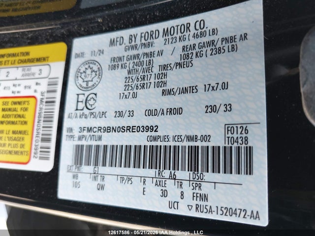 3FMCR9BN0SRE03992 Ford Bronco Sport Big Bend