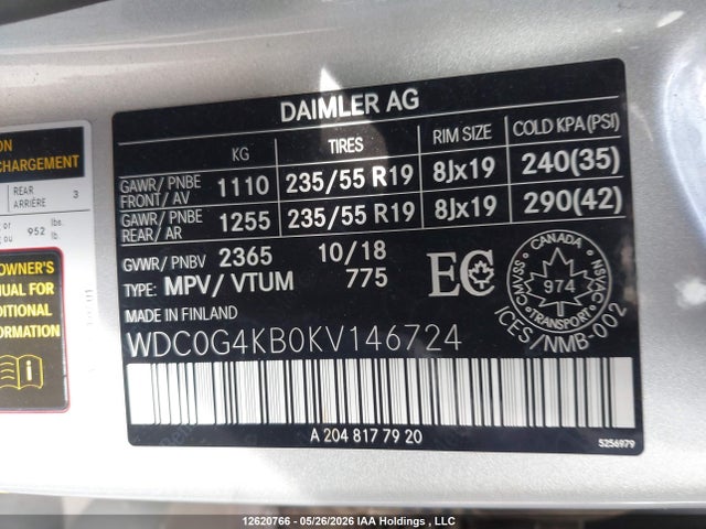 WDC0G4KB0KV146724 Mercedes-Benz Glc 300 4matic