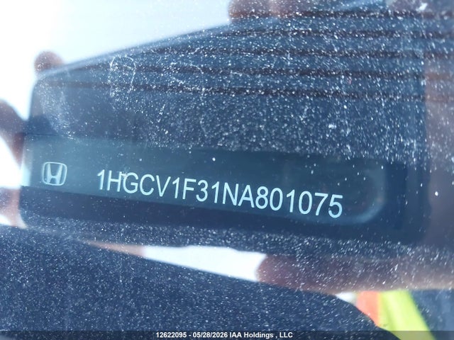 Продажа на аукционе авто 2022 Honda Accord Sport 1.5t, vin: 1HGCV1F31NA801075, номер лота: 12622095