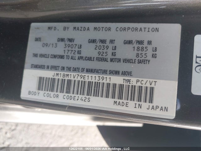 JM1BM1V79E1113911 Mazda 3 TOURING