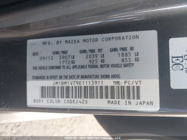 JM1BM1V79E1113911 Mazda 3 TOURING