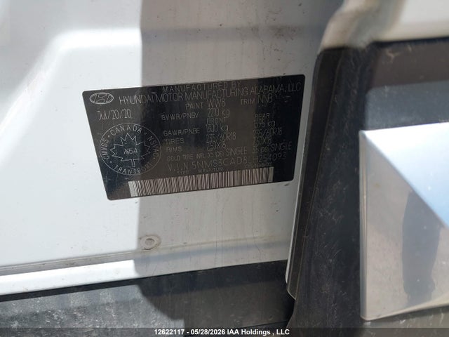 12622117 :رقم المزاد ، 5NMS3CAD8LH254093 vin ، 2020 Hyundai Santa Fe Sel/sel Plus مزاد بيع