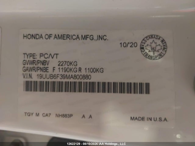 Acura TLX 2021 19UUB6F39MA800880 Image 9