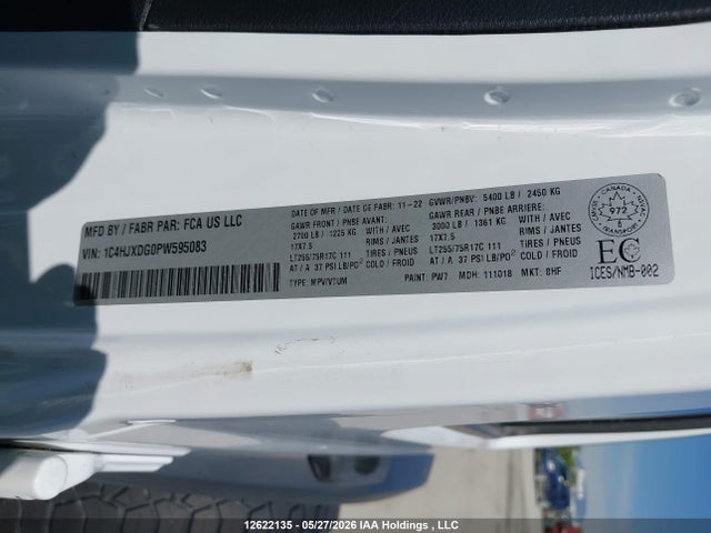 Aukcja sprzedaży 2023 Jeep Wrangler Sport, vin: 1C4HJXDG0PW595083, numer aukcji: 12622135