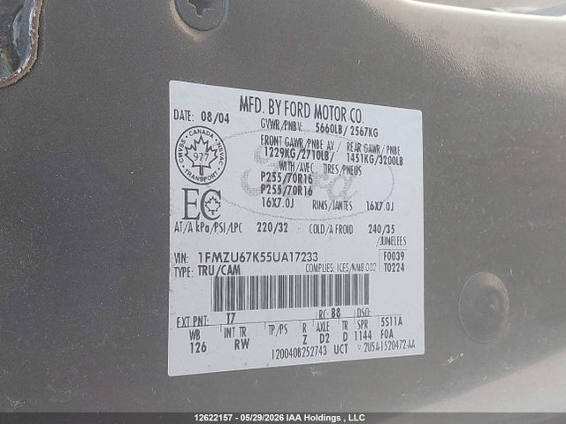 Aukcja sprzedaży 2005 Ford Explorer Sport Trac Xlt, vin: 1FMZU67K55UA17233, numer aukcji: 12622157