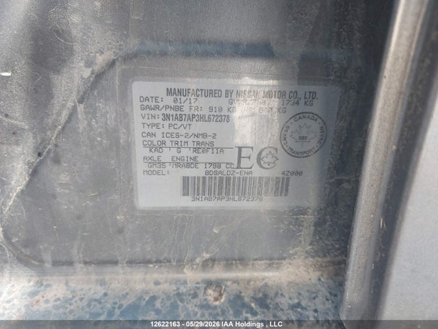 3N1AB7AP3HL672378 Nissan Sentra