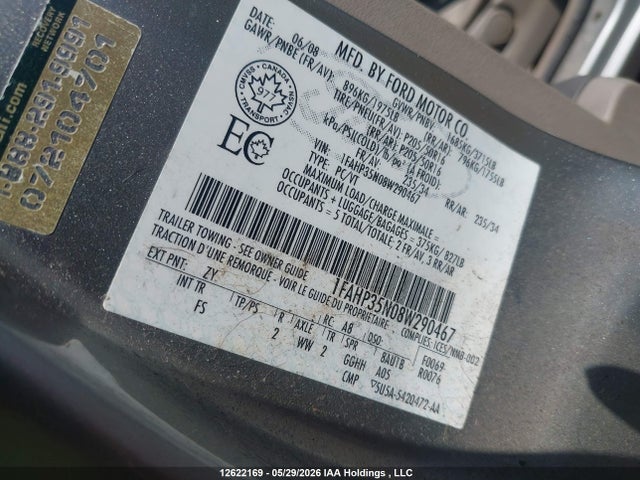 Продаж на аукціоні авто 2008 Ford Focus, vin: 1FAHP35N08W290467, номер лоту: 12622169