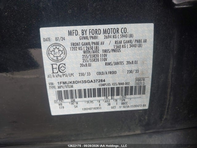 1FMUK8DH3SGA37284 Ford Explorer