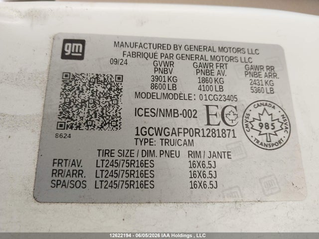Chevrolet Express 2500 Work Van 2024 1GCWGAFP0R1281871 Image 19