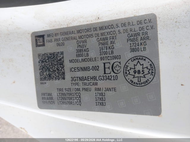 3GTN8AEH9LG334210 GMC SIERRA 1500