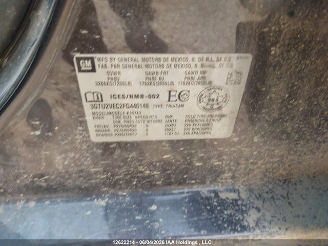 Aukcja sprzedaży 2015 Gmc Sierra 1500 Slt, vin: 3GTU2VEC2FG446148, numer aukcji: 12622214