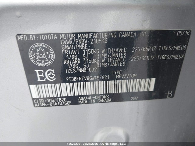 Toyota RAV4 LE 2016 2T3BFREV8GW497921 Image 9
