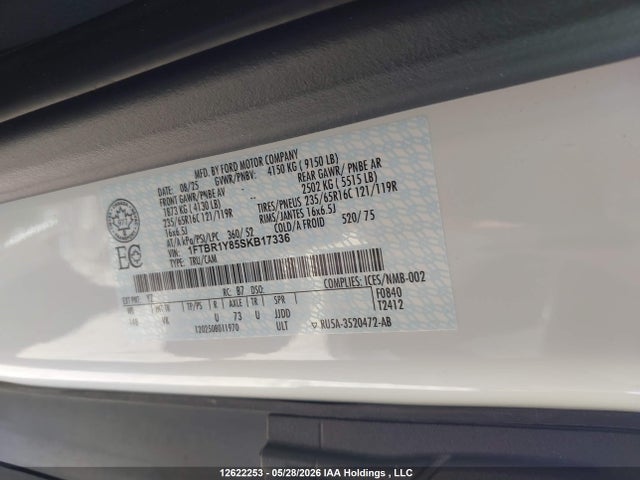 1FTBR1Y85SKB17336 Ford Transit T-250