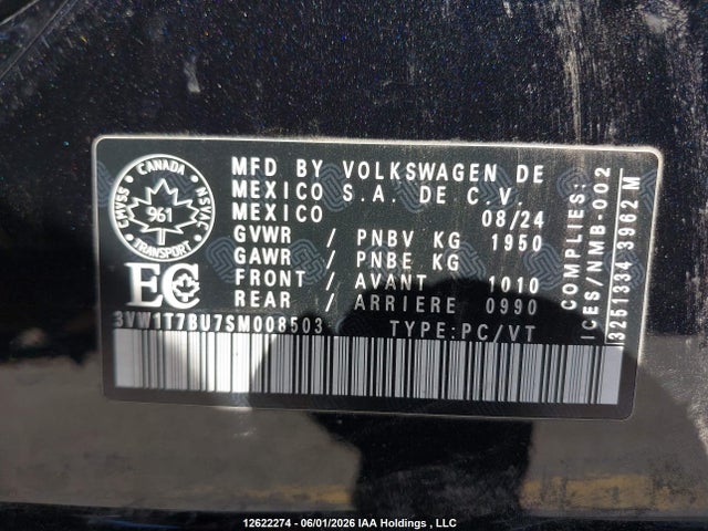 Продажа на аукционе авто 2025 Volkswagen Jetta Gli Autobahn, vin: 3VW1T7BU7SM008503, номер лота: 12622274