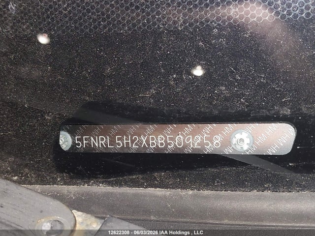 12622308 :رقم المزاد ، 5FNRL5H2XBB509258 vin ، 2011 Honda Odyssey مزاد بيع