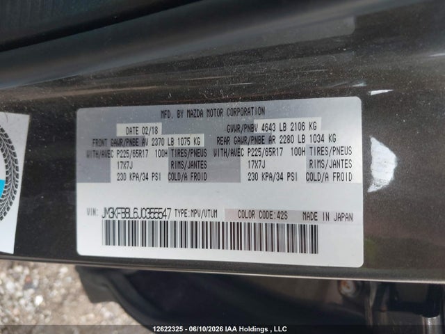 Mazda CX-5 SPORT 2018 JM3KFBBL6J0355547 Image 9