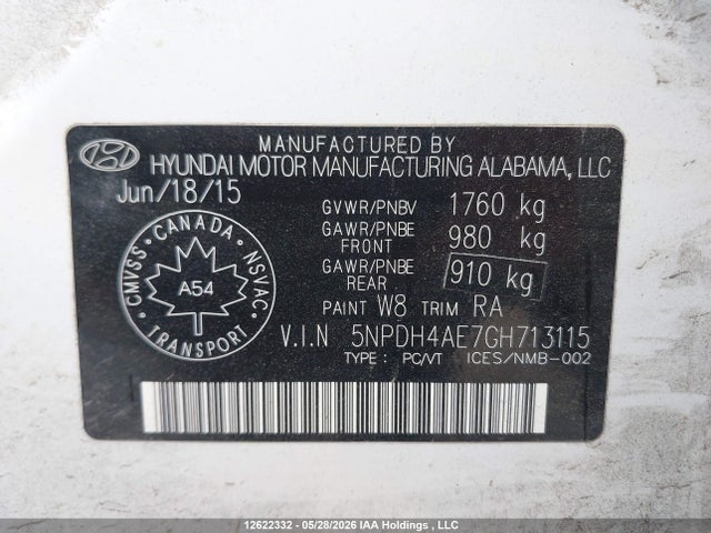 Продаж на аукціоні авто 2016 Hyundai Elantra L+, vin: 5NPDH4AE7GH713115, номер лоту: 12622332