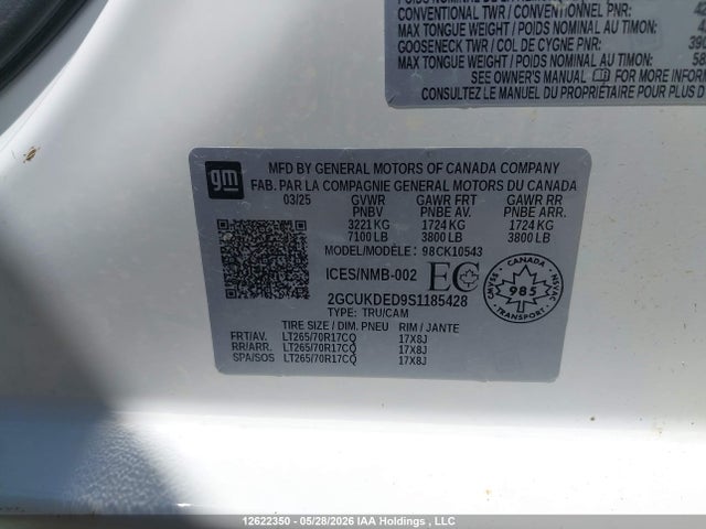 2GCUKDED9S1185428 Chevrolet Silverado K1500 Lt