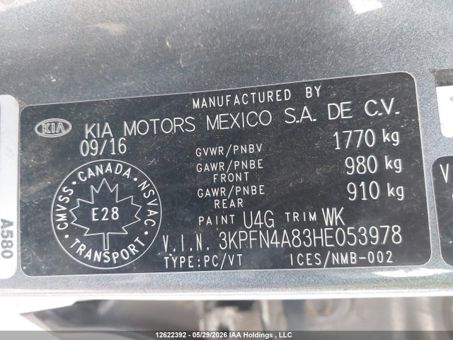 Aukcja sprzedaży 2017 Kia Forte Ex/ex Luxury/ex+/sx, vin: 3KPFN4A83HE053978, numer aukcji: 12622392