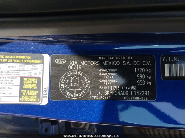 Aukcja sprzedaży 2020 Kia Forte Ex/ex Limited/ex Premium/ex+, vin: 3KPF54ADXLE142291, numer aukcji: 12622409