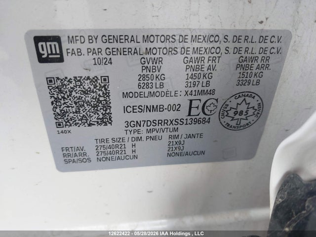 12622422 :رقم المزاد ، 3GN7DSRRXSS139684 vin ، 2025 Chevrolet Equinox Rs مزاد بيع