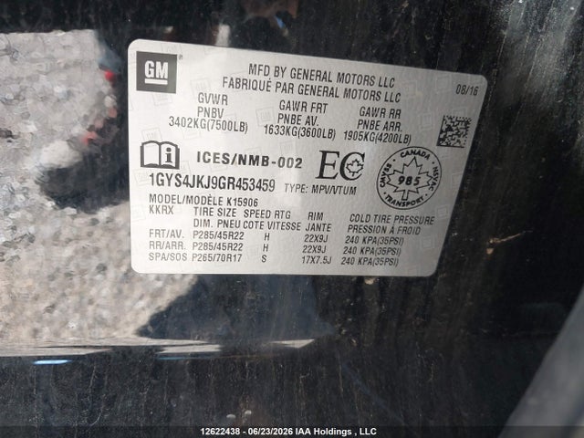 Cadillac ESCALADE ESV 2016 1GYS4JKJ9GR453459 Image 9