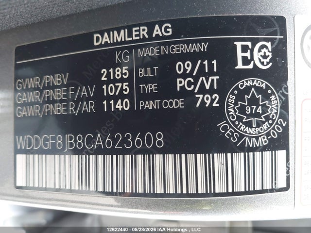 Продажа на аукционе авто 2012 Mercedes-benz C 350 4matic, vin: WDDGF8JB8CA623608, номер лота: 12622440