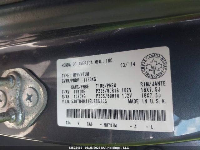 5J8TB4H31EL806305 Acura RDX