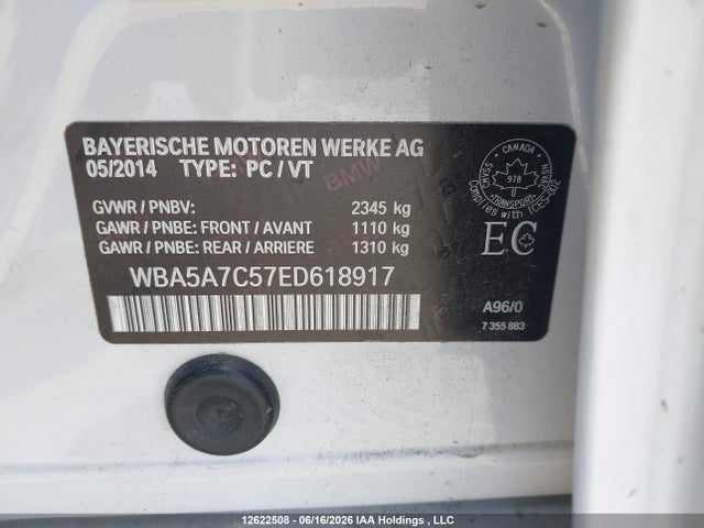 2014 Bmw 528i Xdrive მანქანა იყიდება აუქციონზე, vin: WBA5A7C57ED618917, აუქციონის ნომერი: 12622508