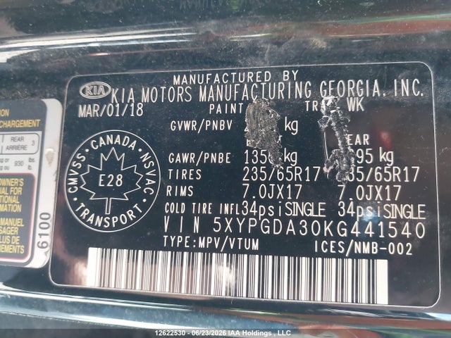 KIA Sorento L/lx 2019 5XYPGDA30KG441540 Image 22