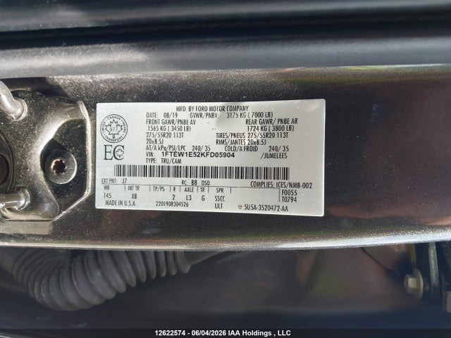 Ford F-150 2019 1FTEW1E52KFD05904 Image 9