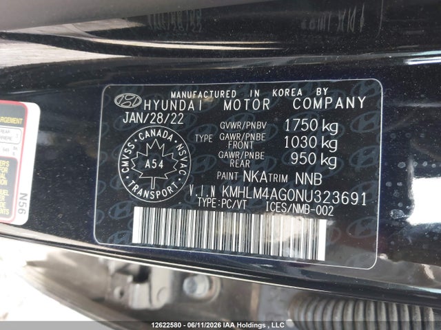 Продаж на аукціоні авто 2022 Hyundai Elantra Sel, vin: KMHLM4AG0NU323691, номер лоту: 12622580