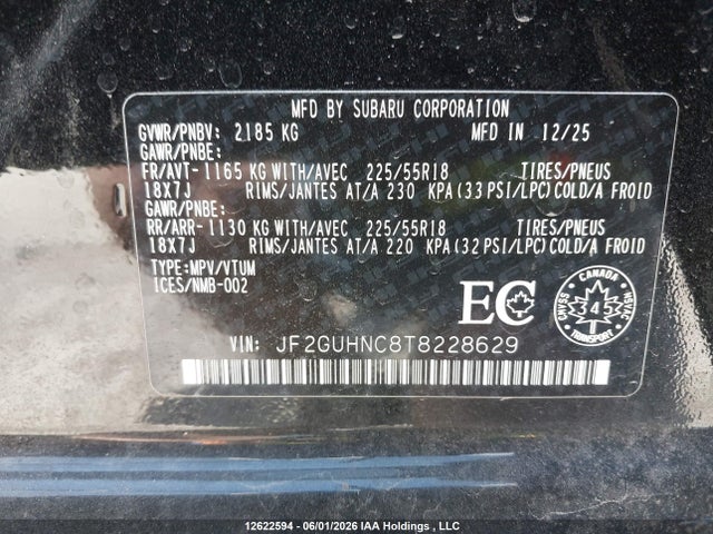 Продажа на аукционе авто 2026 Subaru Crosstrek Limited, vin: JF2GUHNC8T8228629, номер лота: 12622594