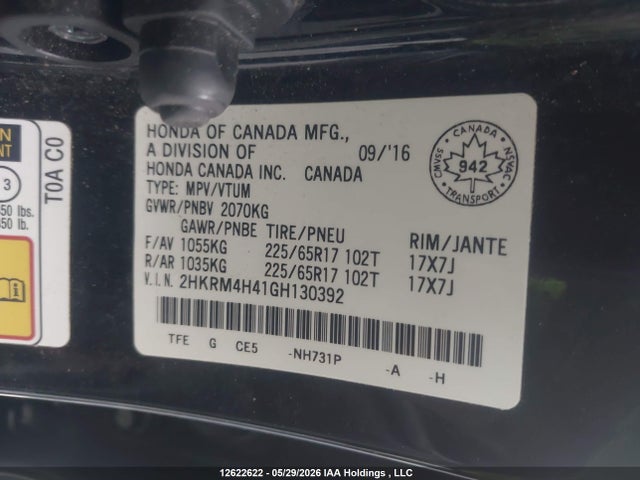 2HKRM4H41GH130392 Honda CR-V SE