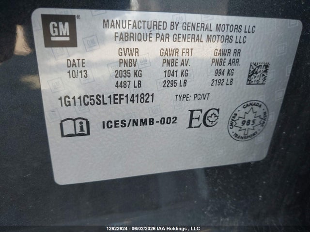 Продаж на аукціоні авто 2014 Chevrolet Malibu 1lt, vin: 1G11C5SL1EF141821, номер лоту: 12622624