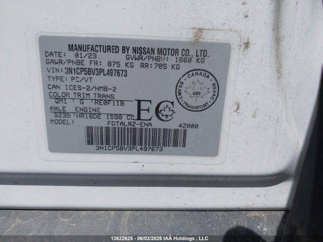 12622625 :رقم المزاد ، 3N1CP5BV3PL497673 vin ، 2023 Nissan Kicks S مزاد بيع