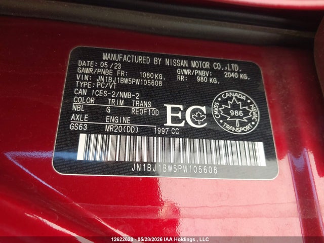 Продажа на аукционе авто 2023 Nissan Qashqai Sv, vin: JN1BJ1BW5PW105608, номер лота: 12622628