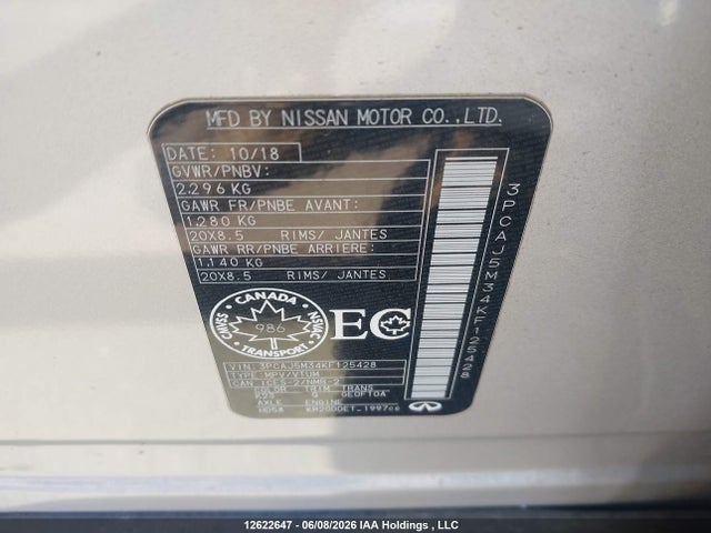 3PCAJ5M34KF125428 Infiniti Qx50 Essential/pure