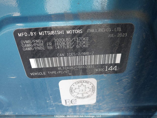 Продаж на аукціоні авто 2024 Mitsubishi Mirage, vin: ML32AUHJ6RH002931, номер лоту: 12622654