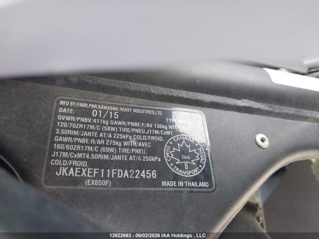 JKAEXEF11FDA22456 Kawasaki Ex650 F